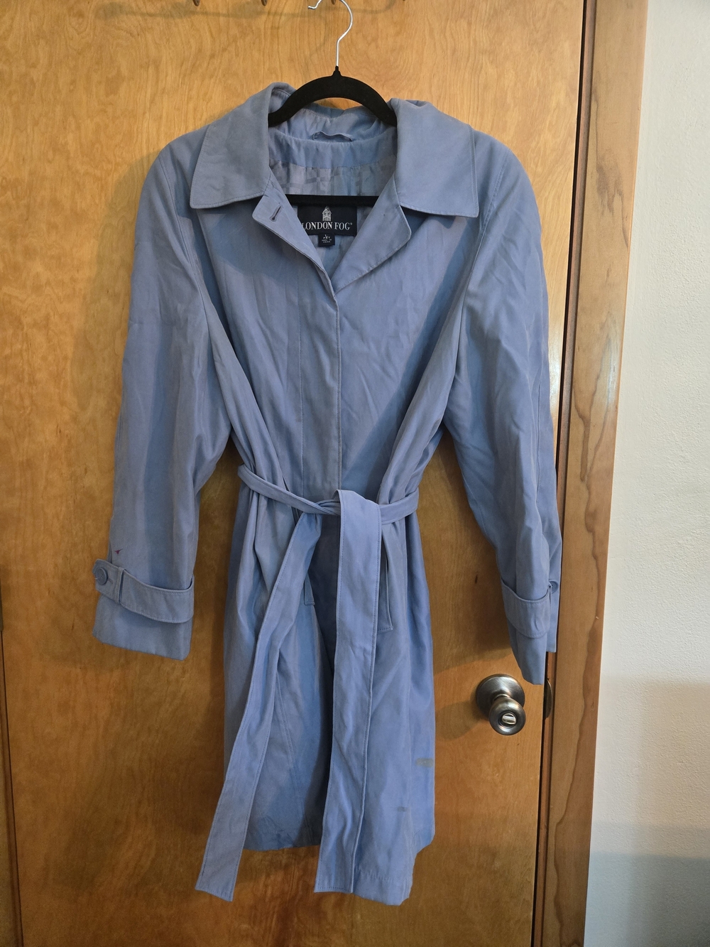 London Fog Light Blue Trench Coat